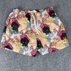 Ambsn‎ California Shorts Swim Trunks Cats Tigers Print Elastic Waist UniSex